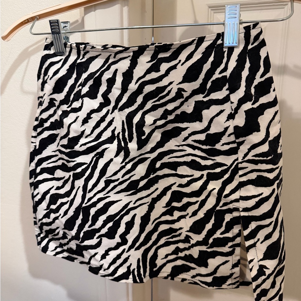 Motel Rocks Zebra Print Mini Skirt